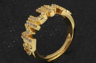 Gold 18K GF Adjustable MUM Heart Ring Gift CZ Stones Mom Mother’s Day Filled