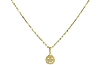 9ct Gold Smiley Face Necklace 16 – 20 Inches Emoji Happy