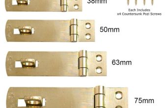 Brass Hasp & Staple Door Box Cupboard Cabinet Strap Over Catch Latch AND FIXINGS