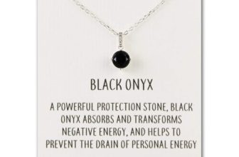 Sterling Silver Black Onyx Gemstone Necklace with Quote Card