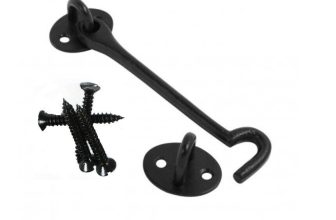 PLAIN BLACK CAST IRON Cabin Hook and Eye Shed Gate Door Latch Holder 5 Sizes