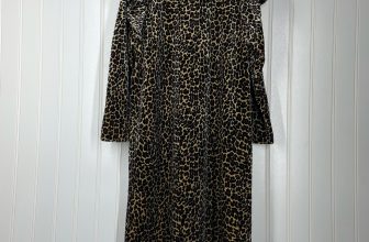 Crewcuts Girl Tan & Black Long Sleeve Leopard Print Dress Size 8