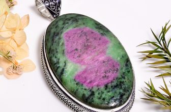 Ruby Zoisite Gemstone Vintage Handmade Jewelry.925 Silver Pendant 3″ MR-11921