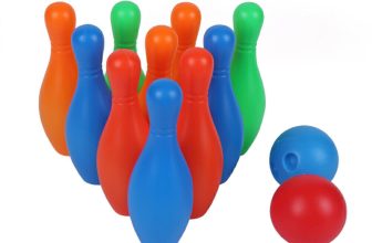 12Pcs Kids Bowling Play Set 10 Bowling Pins +2 Balls for Garden Outdoor Indoor