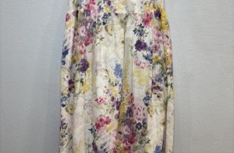 H&M Small Midi Dress Sundress Smocked Bodice Floral Blue summer dress