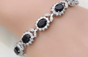 Black Sapphire White Topaz Tennis  Gemstone Crystal Zircon Bracelet Bangle Gifts