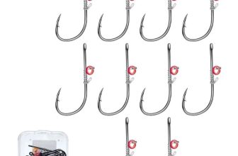 10Pcs Barbed Fishhook with Hole Live Shrimp Fixing Hook Fishing Baitholder Hook