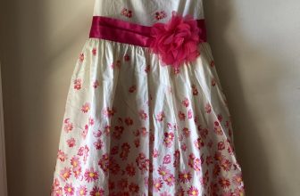 Kids Dream Girls White/Pink Easter Dress Size 7-8 USA Made