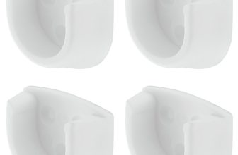 4x White Rail End Supports Brackets Oval Wardrobe Rails Poles 20mm (4 = 2 Pairs)