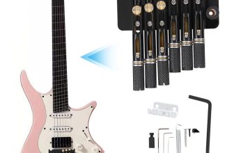 Black 6 Strings Headless Electric Guitar Bridge Set Musical Instrument GSA