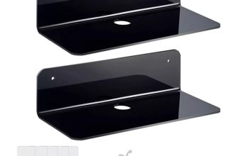 2XAcrylic Floating Wall Shelves Adhesive Shelf Wall Mount Storage Rack Organizer