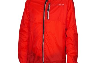 Piu Miglia Rimini Mens Cycling Rain Jacket Red Windproof Reflective Lightweight