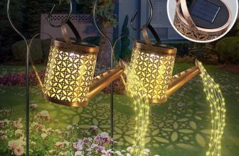 2 Pack Solar Watering Can with Lights Outdoor Hanging Waterproof Garden Decor