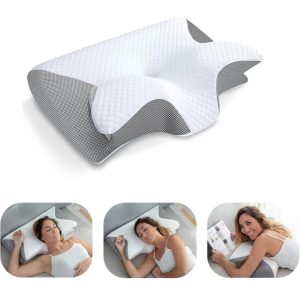 1pc Memory Foam Cervical Pillow, 2 in 1 Ergonomic Contour Orthopedic Pillow