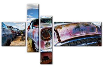 Urban Automobile Rural car decay BOX FRAMED CANVAS ART Picture HDR 280gsm