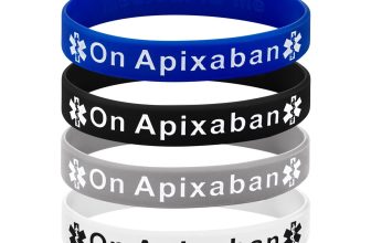 (X2) On Apixaban Medical Alert Wristband Bracelet Blood Clot ID Silicone UK