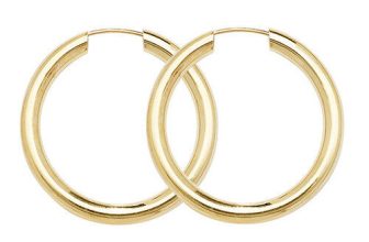 9ct Yellow Gold Heavy Guage 30mm Sleepers