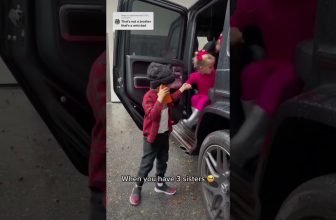 Big brother taking care of his 3 little sisters! So cute!