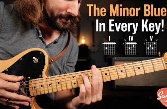 How to Play a Minor Blues on Guitar – Chords & Rhythm in Every Key!