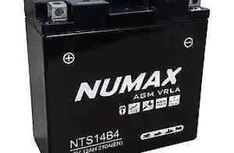 NUMAX NTS14B4 (YT14B4) AGM Motorcycle / Motorbike Battery – Sealed & Activated