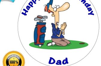 GOLF THEMED CAKE TOPPER FATHER’S DAY BIRTHDAY PARTY EDIBLE SPORTS CAKE TOPPER