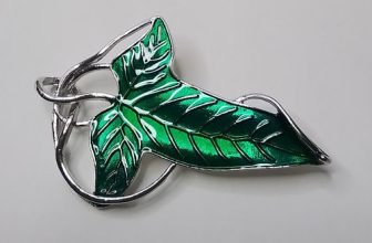 UK Elven Leaf Brooch Necklace Green Hobbit LOTR Lord of The Rings Lorien Enamel