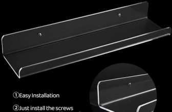 2 Pack Floating Shelves for Wall,  Clear Acrylic 40cm Floating Shelf Wall Mount