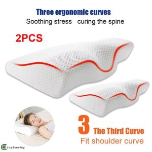 Portable Memory Foam Pillow for Neck Shoulder Pain Relief Sleeping Side Sleeper