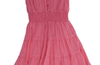Catimini Girls Cotton Blend Smocked Short Sleeve Shift Dress Pink Size 8Y