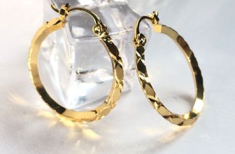 18ct Gold Diamond Cut Creole Hoop Earrings – 25mm Diameter Ear Jewellery Gift UK