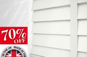 MADE TO MEASURE FAUX WOOD VENETIAN BLIND WHITE WITH TAPES 50MM SLATS