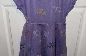 Hanna Andersson Girls Tulle Dress Purple Horses Size 8