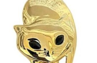 Gold Vintage Style Kitten Cat Brooch Pin Broach Animal Lover Gift Jewellery