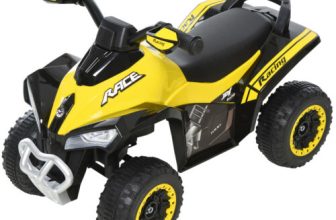 HOMCOM No Power Quad Toddler Ride on Car Foot-to-Floor Sliding Yellow