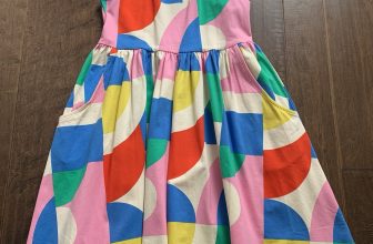 Hanna Andersson Girls Printed Racerback Dress – Size 8 – Modern Geo Print