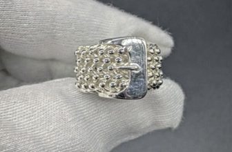 Sterling Silver Men’s 5 Row Keeper Buckle Ring Gents Heavy Sterling 925 UK Made