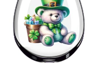 12x St Patricks Day Flower Teddy Bear Wine Glass Van Vinyl Sticker Decals a8074