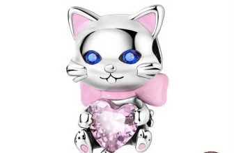 Sterling Silver 925 Pink Cat Charm – Beautiful Little Charm ! Lovely Gift