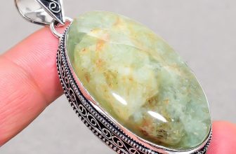 Green Aventurine Gemstone Handmade Antique Jewelry Vintage Pendant 2.60″ SR 2938
