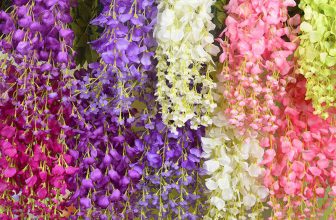 12/24 Pcs Artificial Hanging Wisteria Silk Flowers Vine Plant Home Garden Decor