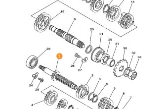 YAMAHA Axle, Main, 4XM-17411-00 OEM YZ125