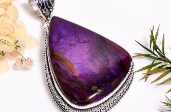 Rock Calcy Gemstone Vintage Handmade Jewelry.925 Silver Pendant 2.5″ MR11880