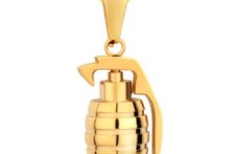 18K Gold Plated Stainless Steel Grenade Pendant Necklace Jewelry Men Women new