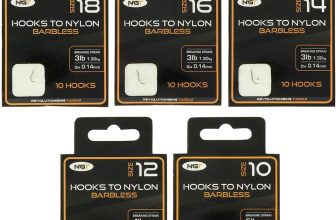 10 x NGT Barbless Hooks to Nylon Sizes 10 12 14 16 18 Carp Fishing Tackle