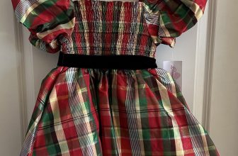 Bonnie Jean Girl Size 8 Christmas Dress Beautiful Plaid With Black Bow NWT