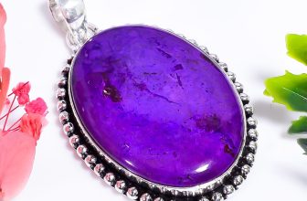 Rock Chalice Gemstone Vintage Handmade Jewelry.925 Silver Pendant 2″ JT-9436