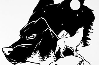 large Wolf van car bonnet sticker graphic decal wall art Adventure Animal Moon