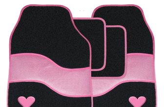 Streetwize Pink & Black Velour Love Heart Carpet Car Floor Mats SWTP10