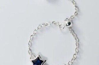 925 Sterling Silver Tanzanite Star Ring, Adjustable Chain Ring, Gift Bag Inc