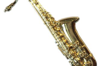 Gold Plated 34mm Sax Saxophone Metal Badge Jazz SKA Music Musical Instrument NEW